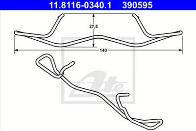 ATE 11.8116-0340.1 - Rugó, féknyereg ALFA ROMEO AUDI CITROËN DAIHATSU FORD JAGUAR JEEP MAZDA MERCEDE