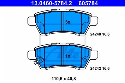ATE 13.0460-5784.2 - fékbetét NISSAN