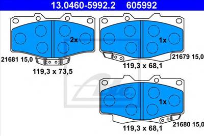 ATE 13.0460-5992.2 - fékbetét TOYOTA