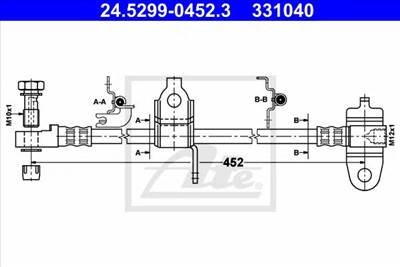 ATE 24.5299-0452.3 - fékcső FORD