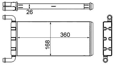 MAHLE AH 241 000S - Hőcserélő, belső tér fűtés MERCEDES-BENZ VW