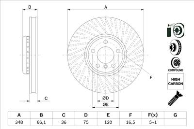 BOSCH 0 986 479 E18 - féktárcsa BMW
