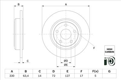 BOSCH 0 986 479 F89 - féktárcsa JEEP