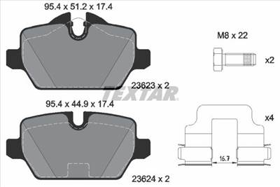 Fékbetét készlet TEXTAR 2362381 for BMW