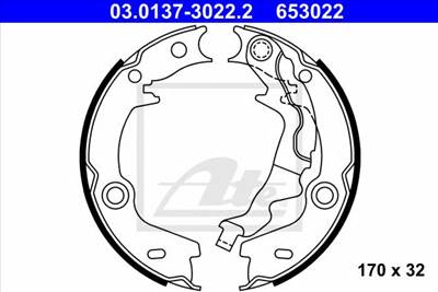ATE 03.0137-3022.2 - kézifék fékpofakészlet HYUNDAI KIA