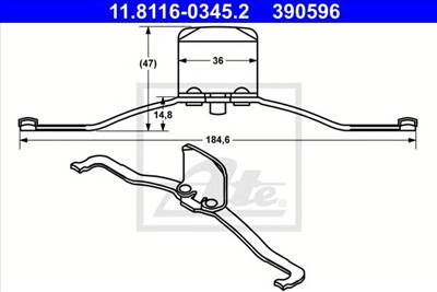 ATE 11.8116-0345.2 - Rugó, féknyereg FORD OPEL SAAB VAUXHALL VOLVO