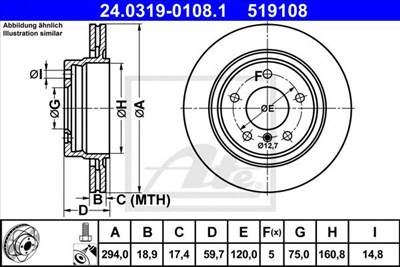 ATE 24.0319-0108.1 - féktárcsa BMW