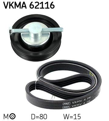 SKF VKMA 62116 - hosszbordás szíj készlet NISSAN RENAULT
