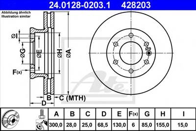 ATE 24.0128-0203.1 - féktárcsa MERCEDES-BENZ VW