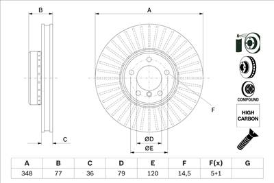 BOSCH 0 986 479 E20 - féktárcsa BMW