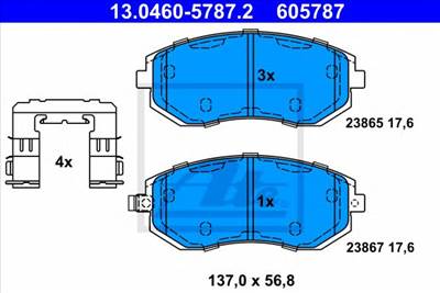 ATE 13.0460-5787.2 - fékbetét SUBARU