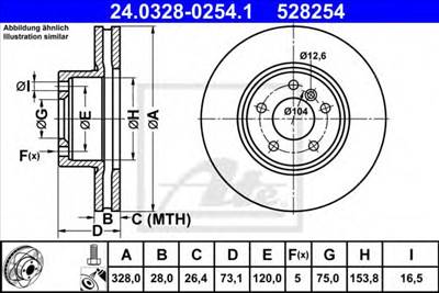 ATE 24.0328-0254.1 - féktárcsa BMW