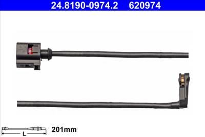 ATE 24.8190-0974.2 - figyelmezető kontaktus, fékbetétkopás AUDI