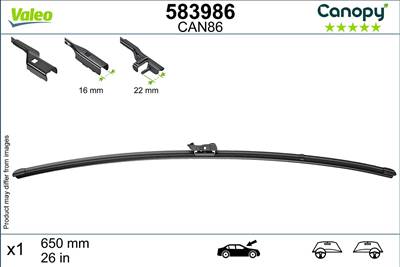 Audi A1 2018- - Ablaktörlő lapát 1db (Can86) Vez./ut. o.