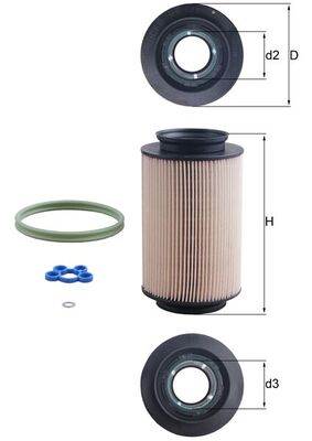 MAHLE KX 178D - Üzemanyagszűrő AUDI SEAT SKODA VW