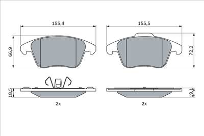 BOSCH 0 986 424 986 - fékbetétkészlet, tárcsafék CITROËN DS OPEL PEUGEOT VAUXHALL