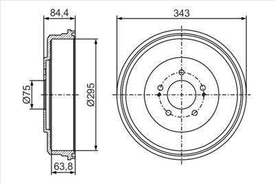 BOSCH 0 986 477 285 - fékdob HYUNDAI