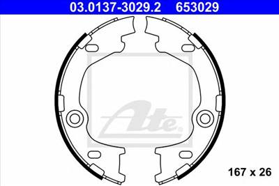 ATE 03.0137-3029.2 - kézifék fékpofakészlet HYUNDAI KIA