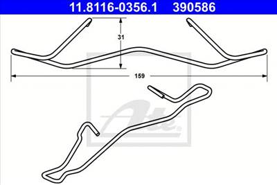 ATE 11.8116-0356.1 - Rugó, féknyereg CITROËN DACIA DS FIAT FORD HONDA MAZDA OPEL PEUGEOT RENAULT SAA