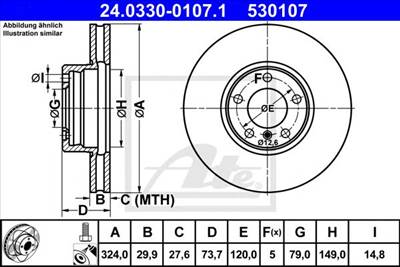ATE 24.0330-0107.1 - féktárcsa BMW