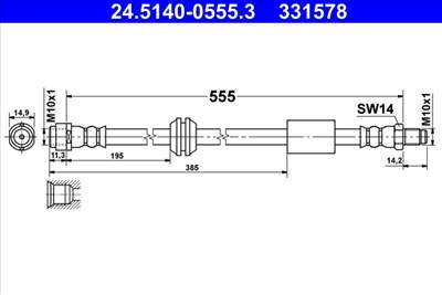 ATE 24.5140-0555.3 - fékcső MERCEDES-BENZ