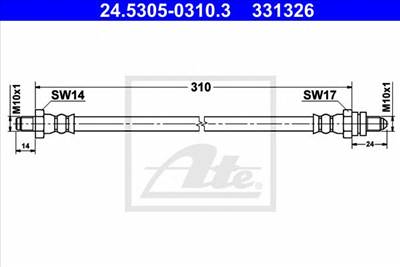 ATE 24.5305-0310.3 - fékcső FORD