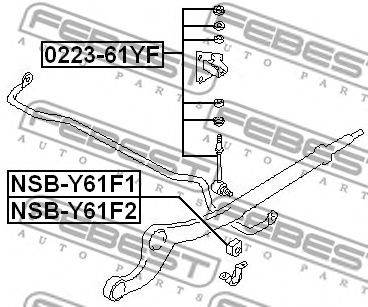 FEBEST NSB-Y61F1 - Stabilizátor szilent NISSAN