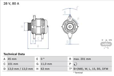generátor BOSCH 0 986 046 290 for VOLVO, RENAULT, MAGIRUS-DEUTZ, JOHN DEERE