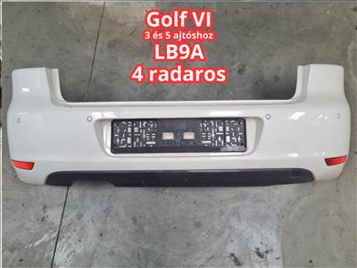 Volkswagen Golf VI hátsó lökhárító LB9A 4 radaros, 3 és 5 ajtóshoz (35446)