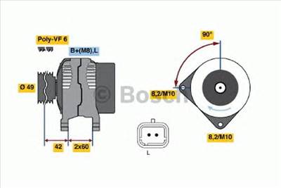 BOSCH 0 986 045 241 - generátor MITSUBISHI NISSAN OPEL RENAULT VAUXHALL VOLVO