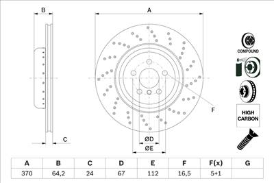 BOSCH 0 986 479 G13 - féktárcsa BMW