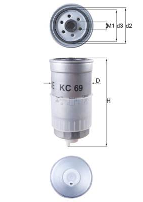 MAHLE KC 69 - Üzemanyagszűrő AUDI VOLVO VW