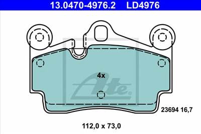 ATE 13.0470-4976.2 - fékbetét AUDI PORSCHE VW