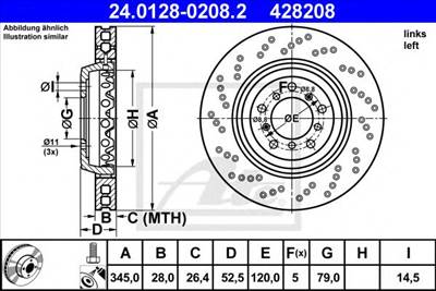 ATE 24.0128-0208.2 - féktárcsa BMW