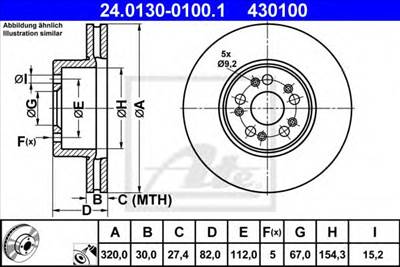 ATE 24.0130-0100.1 - féktárcsa MERCEDES-BENZ