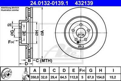ATE 24.0132-0139.1 - féktárcsa MERCEDES-BENZ