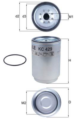 MAHLE KC 429D - Üzemanyagszűrő RENAULT TRUCKS VOLVO