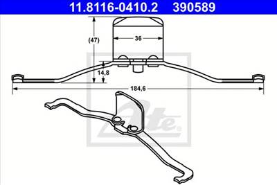 ATE 11.8116-0410.2 - Rugó, féknyereg AUDI OPEL SAAB SEAT SKODA VAUXHALL VW