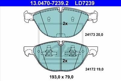 ATE 13.0470-7239.2 - fékbetét BMW