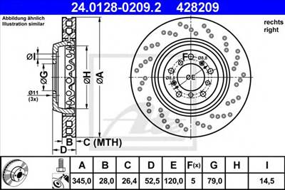 ATE 24.0128-0209.2 - féktárcsa BMW