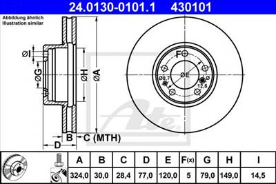ATE 24.0130-0101.1 - féktárcsa BMW