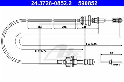 ATE 24.3728-0852.2 - kuplung bowden CITROËN PEUGEOT