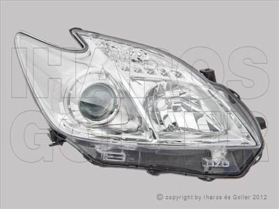 Toyota Prius 2010-2012 - Fényszóró H11/HB3 jobb, króm h. (motorral) TYC
