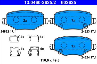 ATE 13.0460-2625.2 - fékbetétkészlet, tárcsafék CHRYSLER FIAT