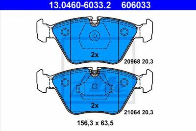 ATE 13.0460-6033.2 - fékbetét BMW