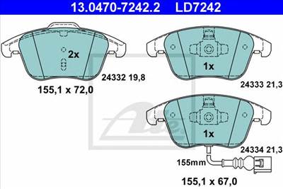 ATE 13.0470-7242.2 - fékbetét AUDI SEAT VW