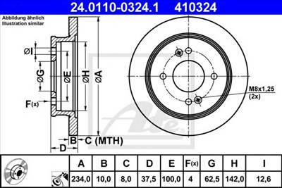ATE 24.0110-0324.1 - féktárcsa HYUNDAI KIA
