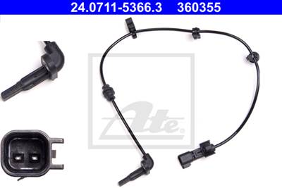 ATE 24.0711-5366.3 - kerékfordulatszám érzékelő CHEVROLET OPEL VAUXHALL