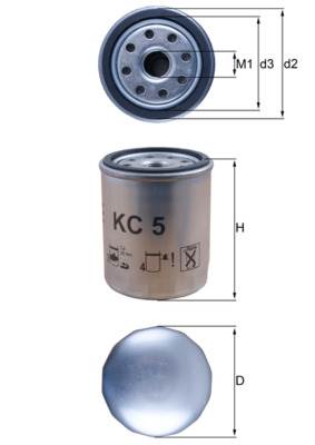 MAHLE KC 5 - Üzemanyagszűrő DAIHATSU ISUZU JEEP NISSAN TOYOTA