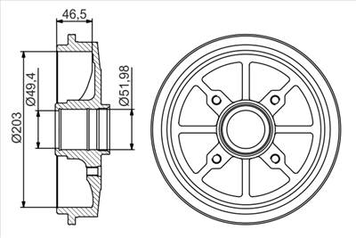 BOSCH 0 986 477 301 - fékdob PEUGEOT